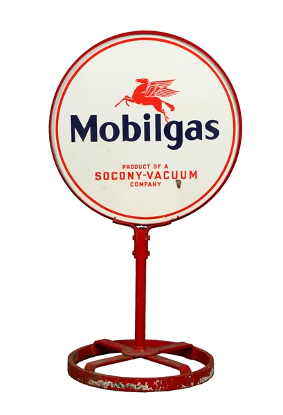 MOBILGAS W/ PEGASUS SOCONY-VACUUM PORCELAIN SIGN.