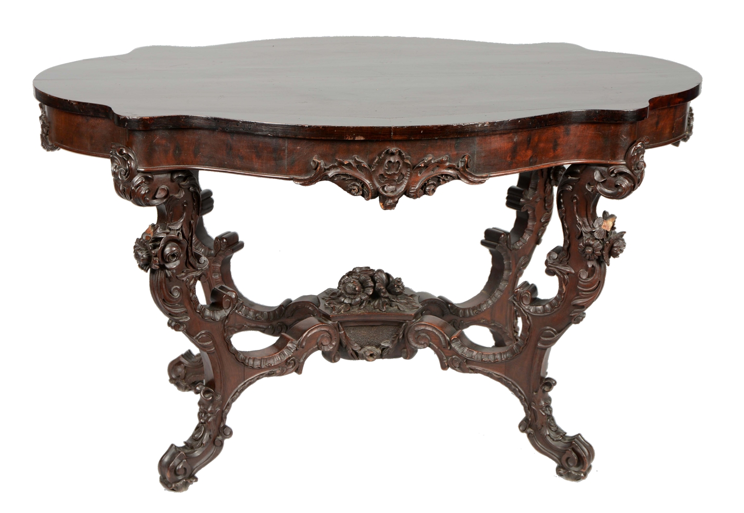 HEAVILY CARVED VICTORIAN TABLE.