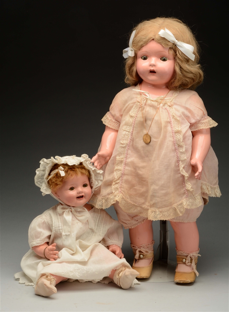 LOT OF 2: AMERICAN COMPOSITION PHONOGRAPH DOLLS.