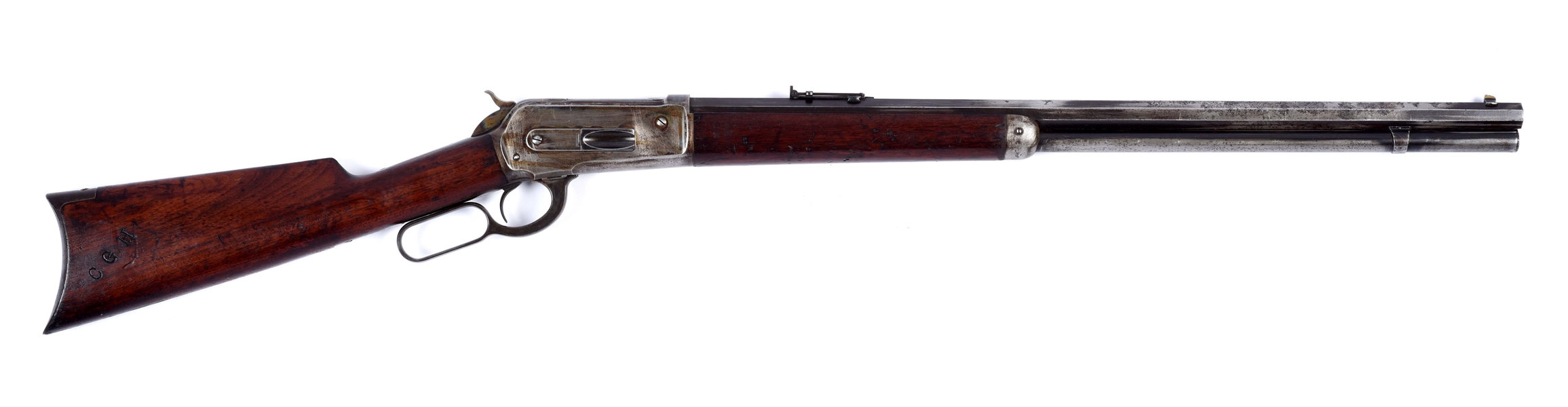(A) HAWAIIAN CITIZENS GUARD WINCHESTER MODEL 1886 LEVER ACTION RIFLE.