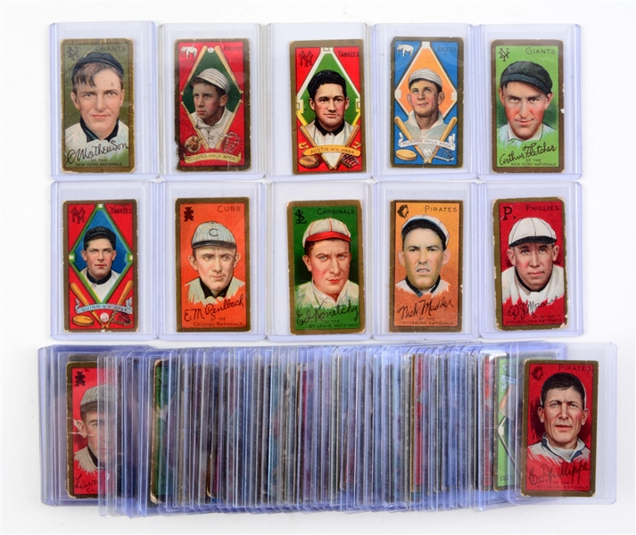 LOT OF 61: 1911 T205 CARD COLLECTION W/ CHRISTY MATHEWSON.