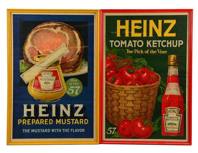 LOT OF 2: HEINZ CARDBOARD ADVERTISING SIGNS.