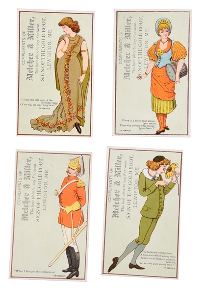 LOT OF 30: CLOTHING, FOOTWEAR & HATS TRADE CARDS. 