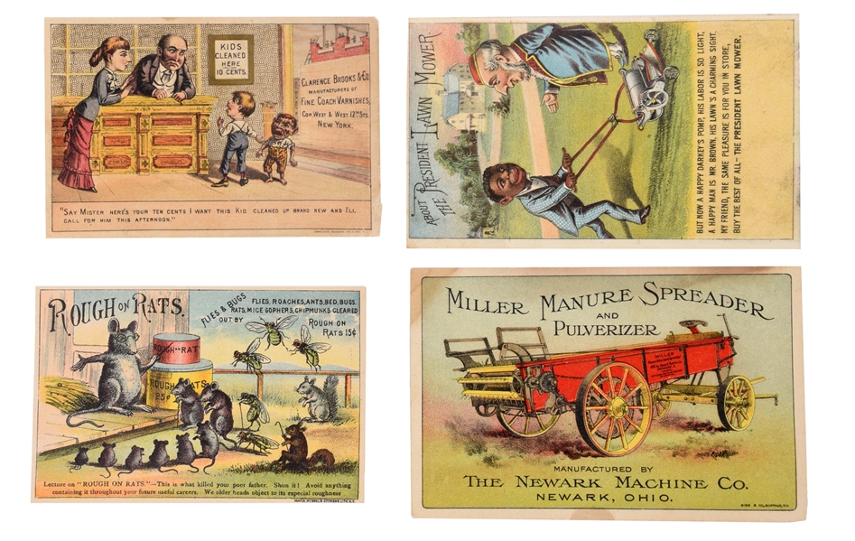 LOT OF 15: LAWN MOWER & MACHINES TRADE CARDS. 