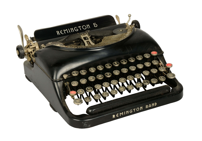 REMINGTON RAND NO. 5 STREAMLINE PORTABLE TYPEWRITER. 