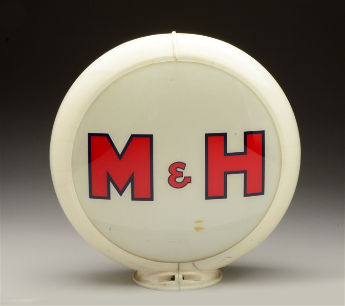 M & H GASOLINE 16" GAS PUMP GLOBE.