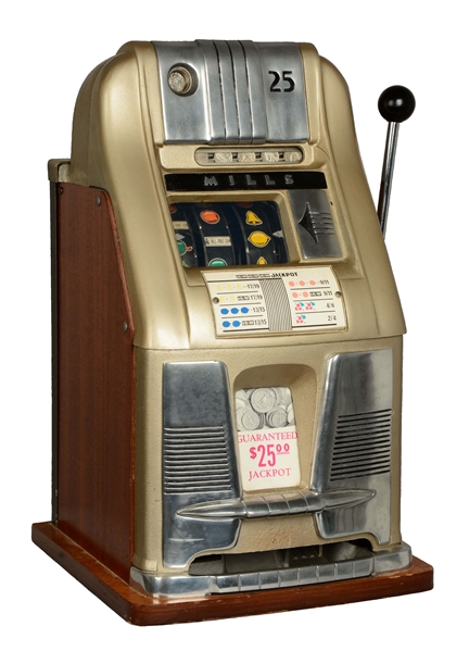 **25¢ MILLS NOVELTY HI-TOP SLOT MACHINE. 