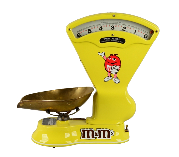 LARGE M&MS TOLEDO CANDY STORE WEIGHING SCALE.