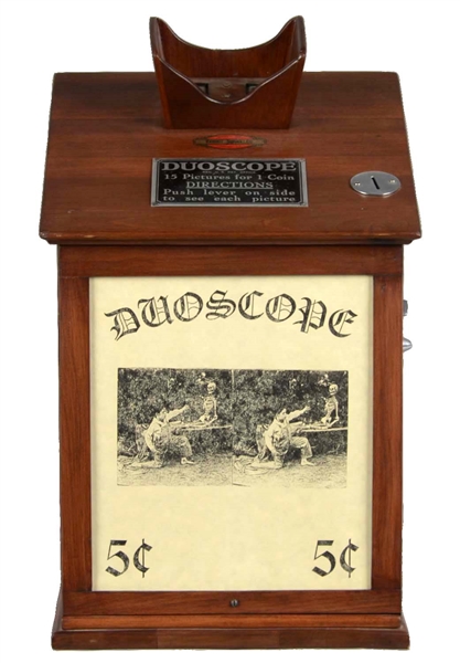 5¢ EXHIBIT SUPPLY CO. DUOSCOPE VIEWER ARCADE MACHINE.