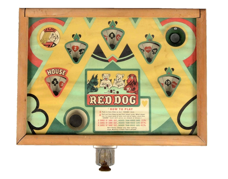 5¢ ESCO RED DOG COUNTERTOP AMUSEMENT MACHINE.