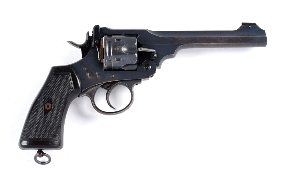 (C) 1918 DATED WEBLEY WW1 .455 DOUBLE ACTION REVOLVER.