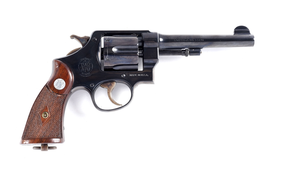 (C) RARE PRE-WAR SMITH & WESSON COMMERCIAL MODEL 1917 HE.45 DOUBLE ACTION REVOLVER.