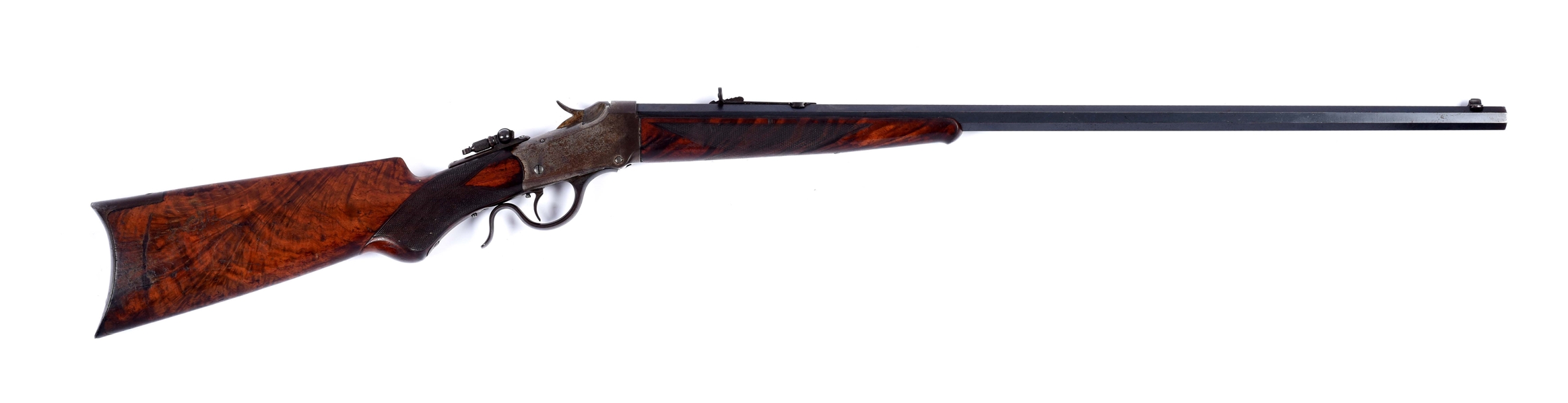 (A) DELUXE WINCHESTER MODEL 1885 LO-WALL SINGLE SHOT RIFLE . 