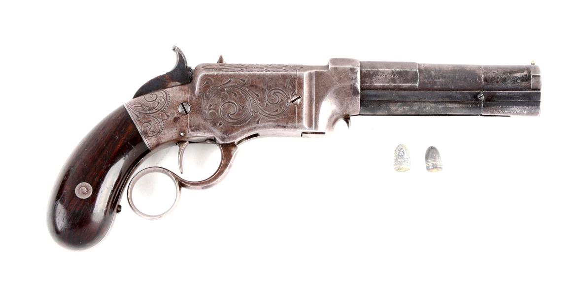 (A) FINE SMITH & WESSON VOLCANIC REPEATING SMALL FRAME PISTOL.