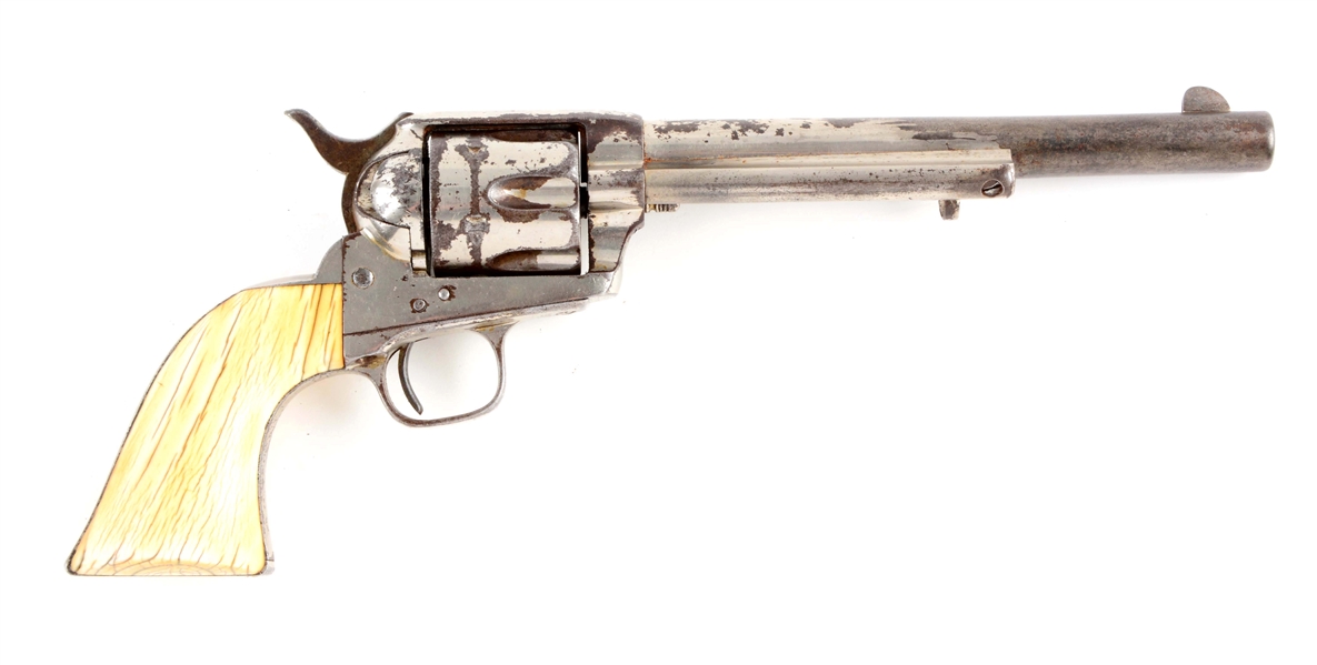 (A) JTC CONDEMNED NEW YORK NICKEL COLT SINGLE ACTION ARMY 1876 REVOLVER.