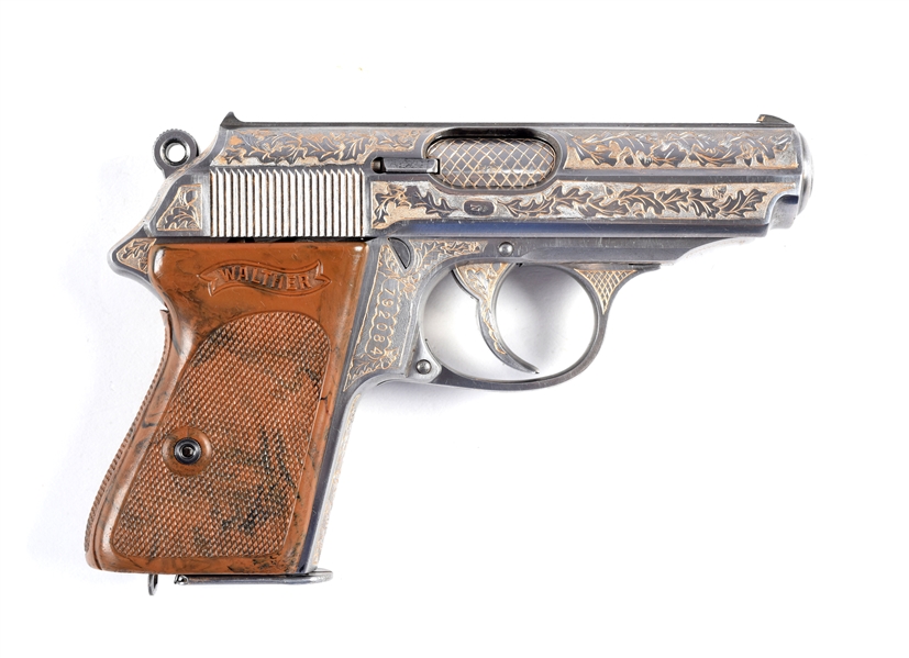 (C) ENGRAVED WALTHER PPK SEMI-AUTOMATIC PISTOL.