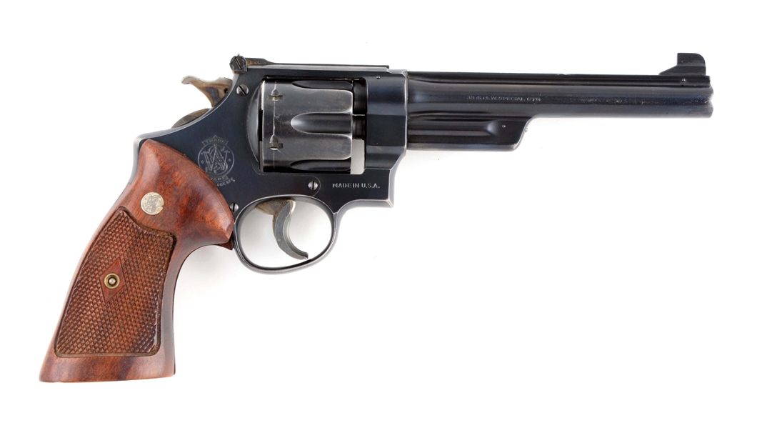 (C) S&W .38-40 OUTDOORSMAN POST-WAR TRANSITION MODEL DOUBLE ACTION REVOLVER.