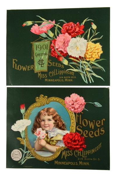 LOT OF 12: FLOWERS & SEEDS TRADE CARDS. 