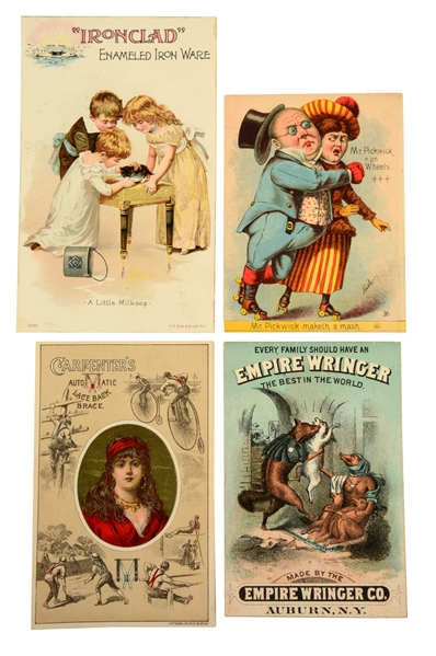 LOT OF 26: MISCELLANEOUS TRADE CARDS.