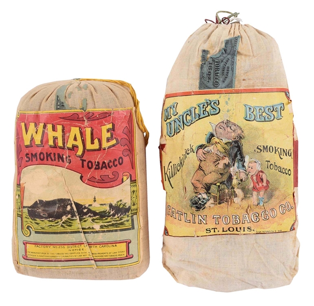 LOT OF 2: MY UNCLES BEST & WHALE TOBACCO POUCHES.