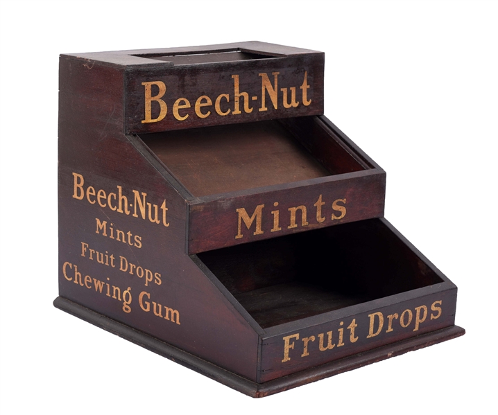 BEECH-NUT MINTS AND FRUIT DROPS WOODEN DISPLAY CASE. 