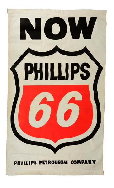 PHILLIPS 66 GASOLINE CLOTH BANNER.
