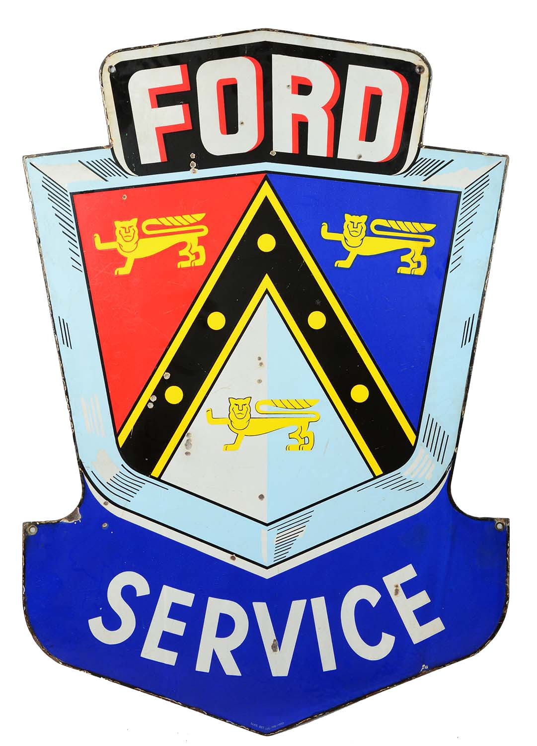 Lot Detail - FORD SERVICE W/ JUBILEE CREST DIE-CUT PORCELAIN SIGN.