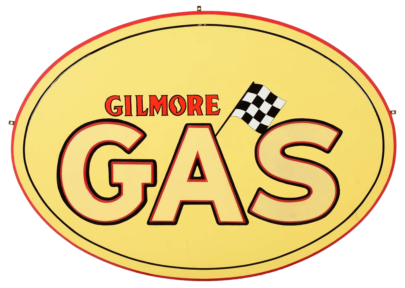REPRODUCTION GILMORE GAS CARVED WOODEN SIGN.