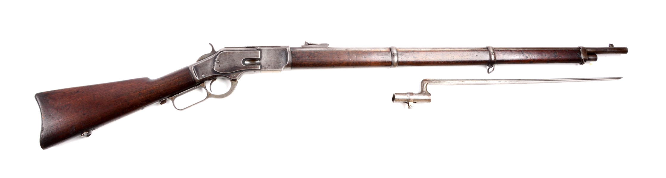 (A) WINCHESTER MODEL 1873 MUSKET WITH BAYONET.