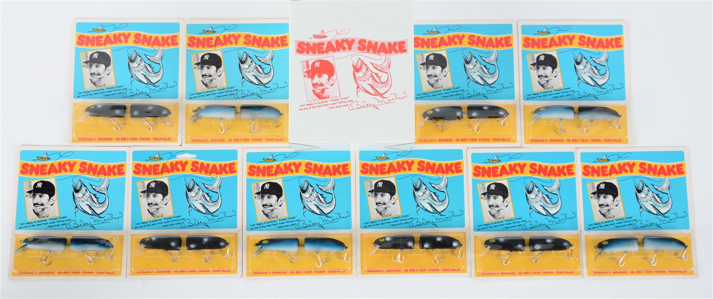 LOT OF 10: BILL MARTIN SNEAKY SNAKE FISHING LURES.