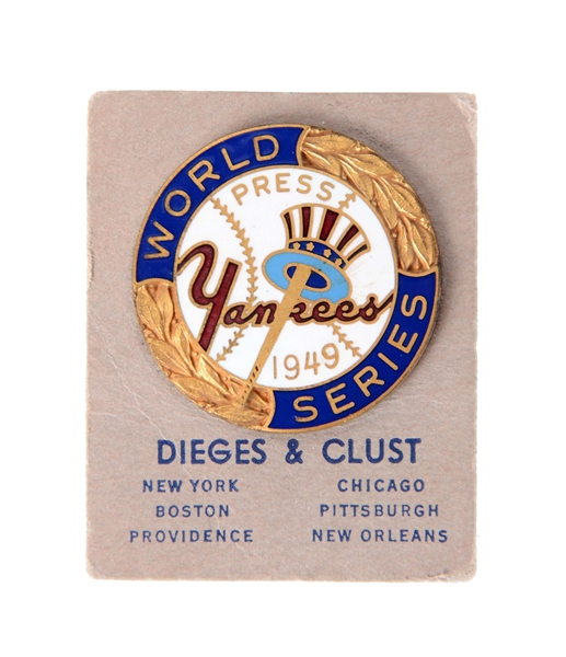 1949 NEW YORK YANKEES WORLD SERIES PRESS PIN.