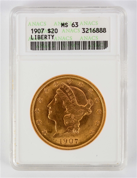 1907 $20 GOLD LIBERTY DOUBLE EAGLE.