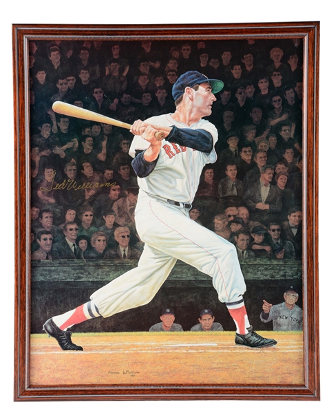 ARMAND LAMONTAGUE TED WILLIAMS SIGNED 1985 GICLEE.