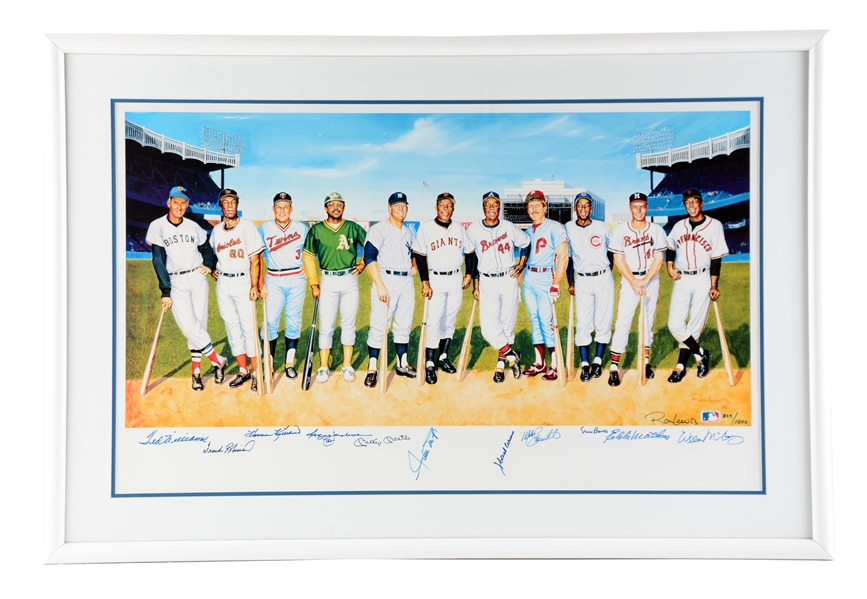 RON LEWIS 500 HOME RUN CLUB SIGNED LITHOGRAPH.