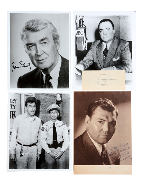 LOT OF 18: CELEBRITY & BOXING SIGNED COLLECTION INCLUDING DEMPSEY & GENE AUTRY.