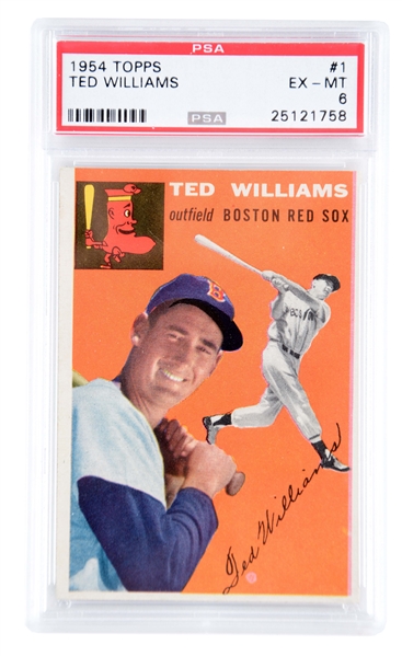 1954 TOPPS #1 TED WILLIAMS PSA 6 EX-MT.