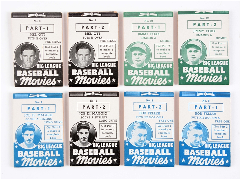 LOT OF 26: 1937-38 GOUDEY THUMB MOVIE COMPLETE SET INCLUDING DIMAGGIO & FOXX.