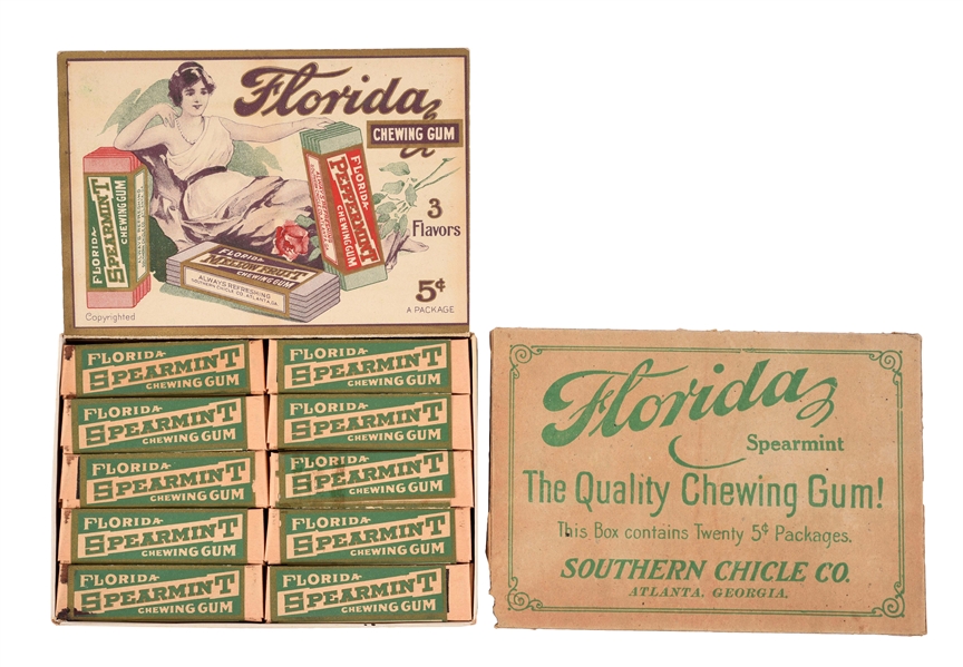 FLORIDA SPEARMINT CHEWING GUM BOX.