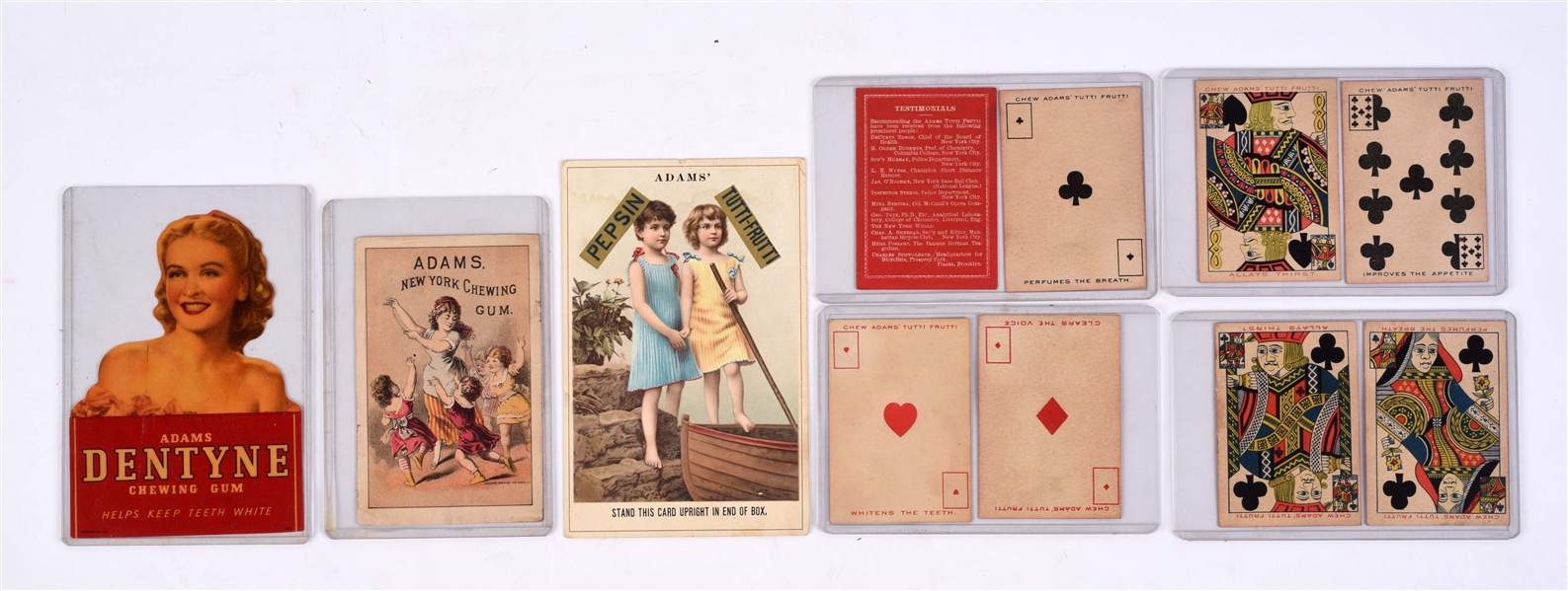 LOT OF 7: CHEWING GUM PLAYING CARDS & LABELS.