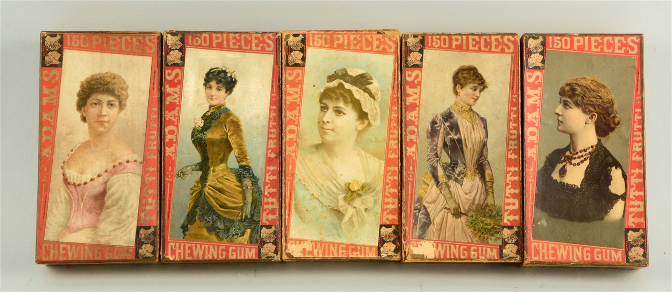 LOT OF 5: EARLY TURN OF THE CENTURY GUM BOXES.