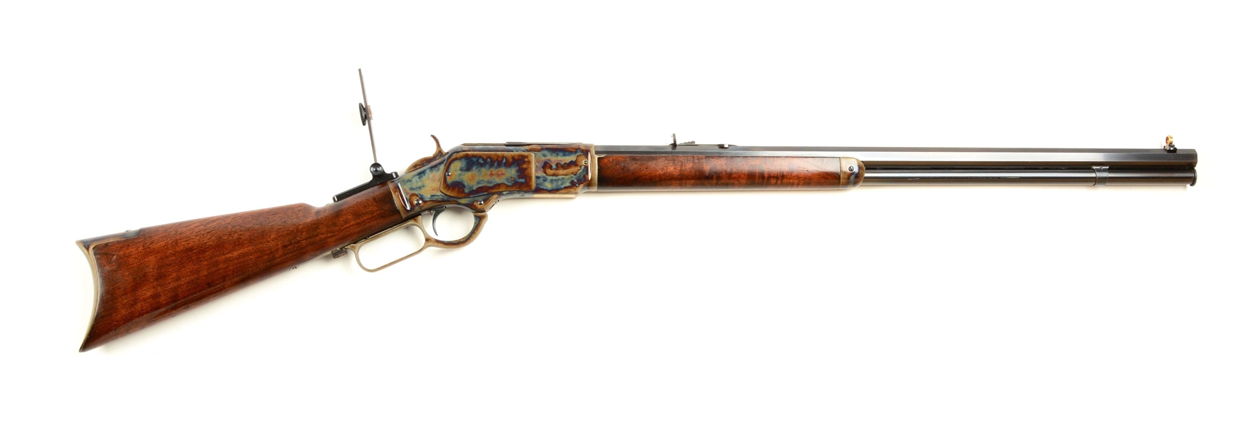 (A) AS NEW CASE COLORED WINCHESTER 1873 TAKEDOWN .22 SHORT LEVER ACTION RIFLE.