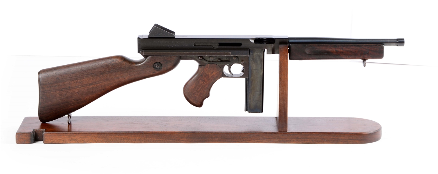 THOMPSON M1 MACHINE GUN DISPLAY WITH 80 PERCENT RECEIVER.