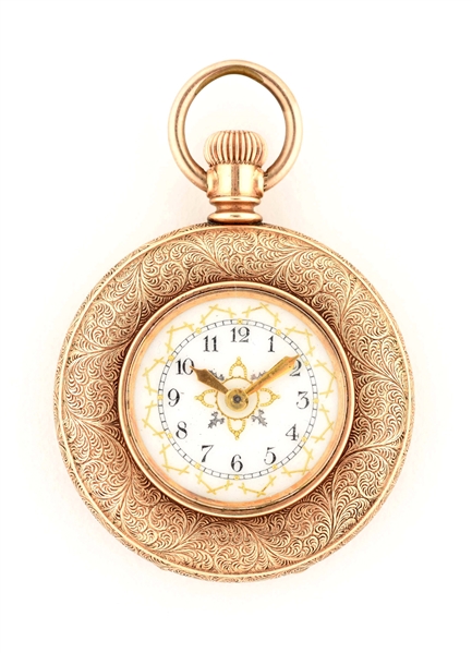 WALTHAM GOLD FILLED OPEN FACE POCKET WATCH.