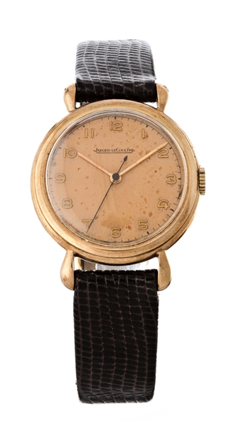 VINTAGE JAEGER-LECOULTRE 14K YELLOW GOLD WRISTWATCH MODEL NUMBER 12872.