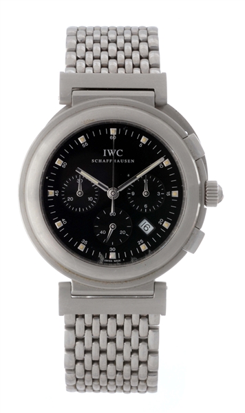 INTERNATIONAL WATCH CO. STAINLESS STEEL CHRONOGRAPH WRISTWATCH MODEL NUMBER 3728.