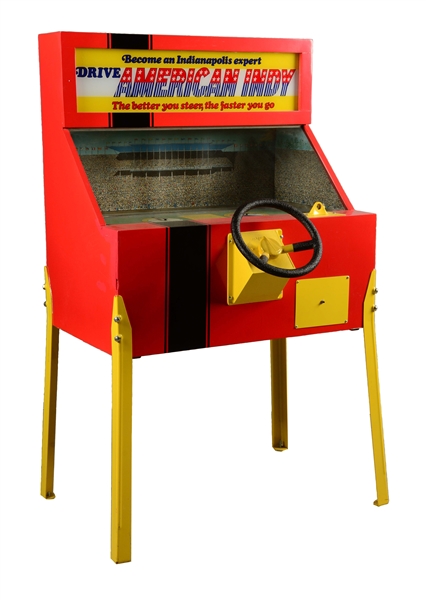 10¢ AMF AMERICAN INDY RACING ARCADE GAME.