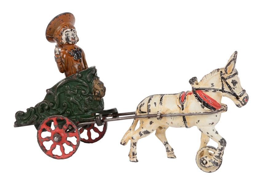 CAST IRON HARRIS BUSTER BROWN HORSE DRAWN CHARIOT
