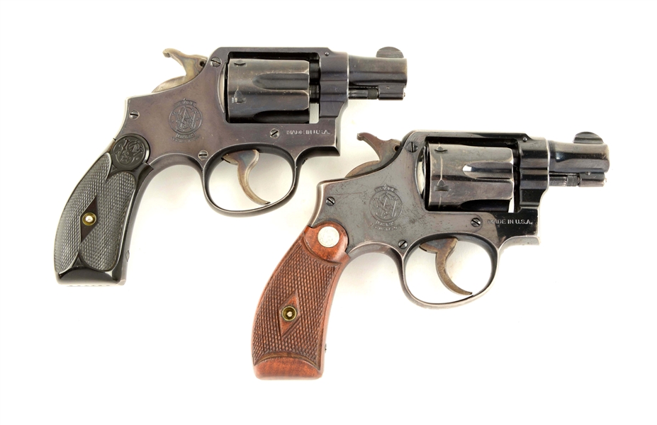 (C) LOT OF 2: HISTORIC CONSECUTIVELY NUMBERED S&W HAND EJECTOR MODEL M&P 2" DA REVOLVERS.