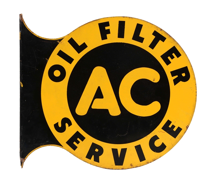 AC OIL FILTER SERVICE TIN FLANGE SIGN.