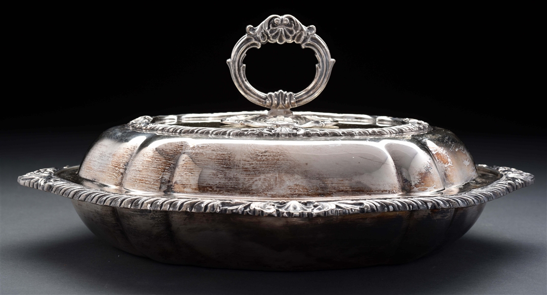 SILVER PLATED COVERED VEGETABLE DISH,